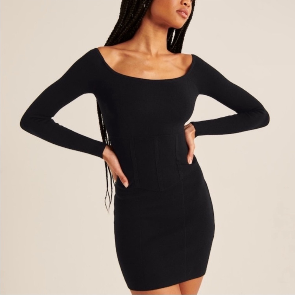 Abercrombie Black Long-Sleeve Dress